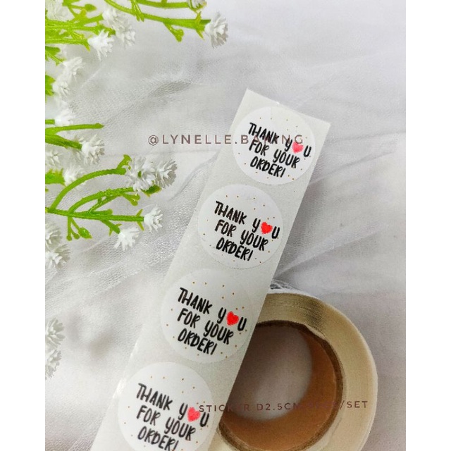

Sticker Bulat 5pcs Thankyou Handmade With Love Stiker Terima Kasih