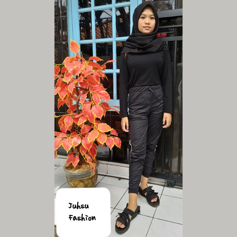 PANTS LIST KATUN STRETCH/CELANA LIST KARGO/CELANA WANITA