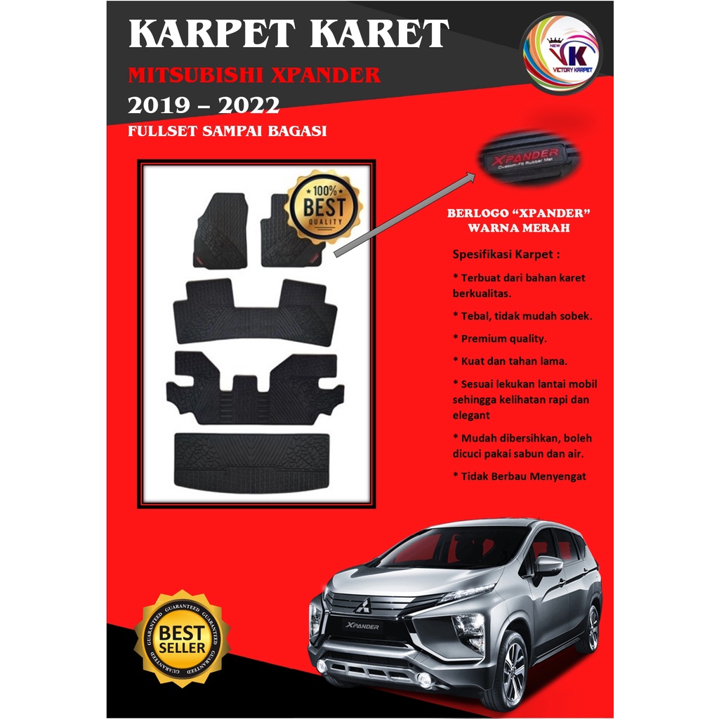 KARPET MOBIL XPANDER CROSS 2019/2021 PREMIUM FULL SET BERLOGO XPANDER