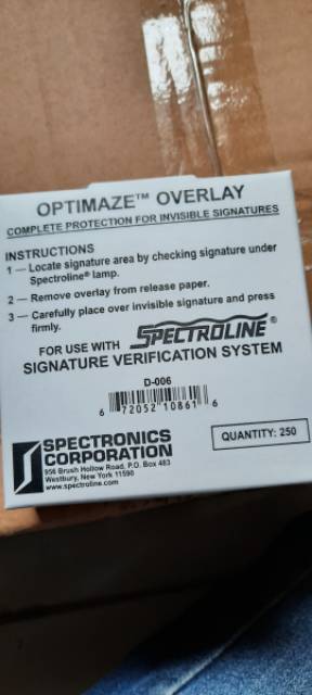 

Spectroline Invisible Signature & Optimize Overlay Satuan