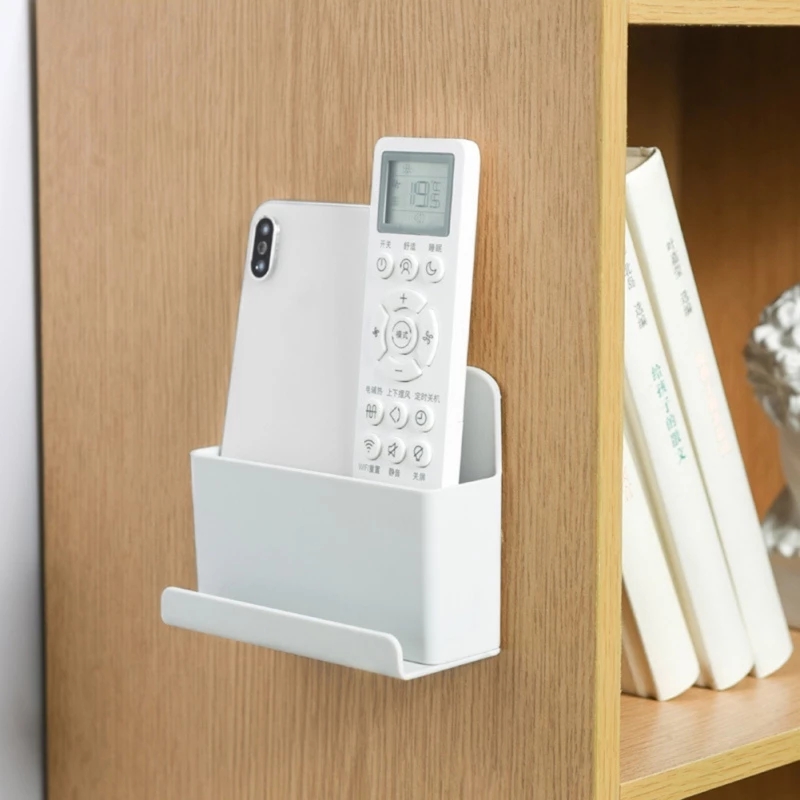 Wall Mounted Remote Control Storage Rack Box/Air Conditioner Container Self-adhesive Case Stand/Phone Shelf Plug Toilet Tissue Holder