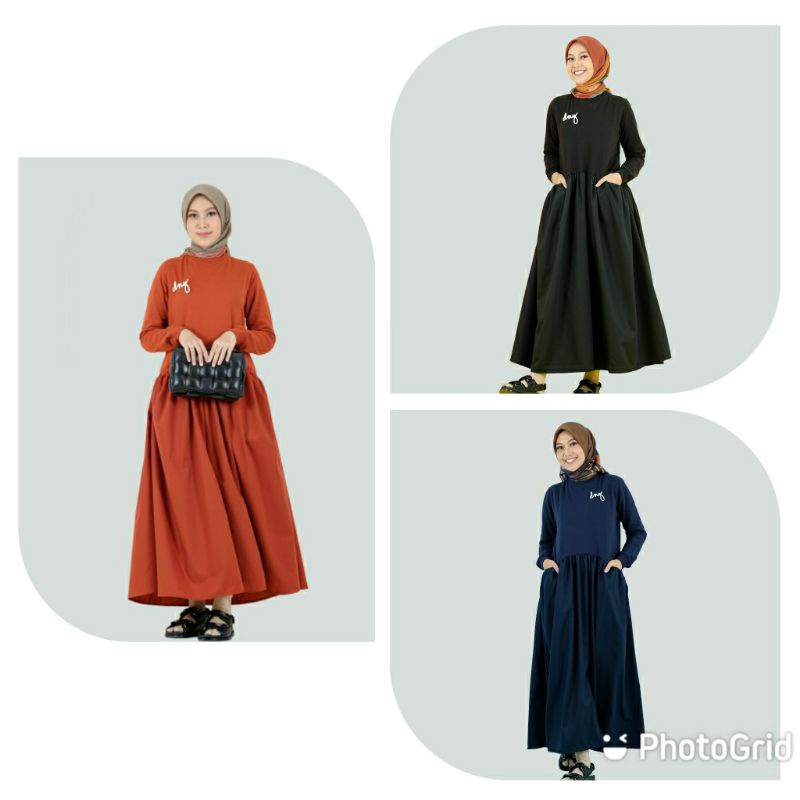 DRESS DEENAY ILY TERRACOTTA NAVY BLACK