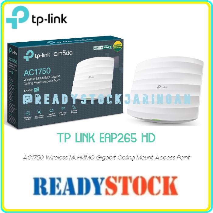 TP LINK EAP265 HD AC1750 Wireless MU-MIMO Gigabit Ceiling Mount Access