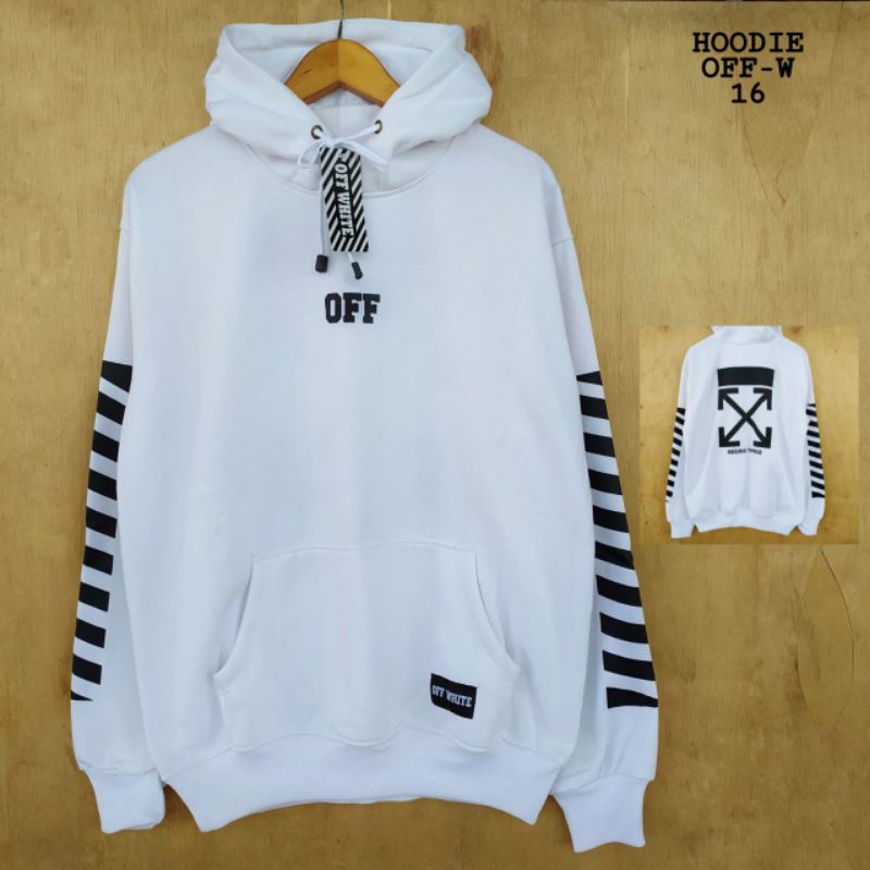 Jaket Off White Hoodie lis garis PREMIUM PRIA WANITA L XL XXL