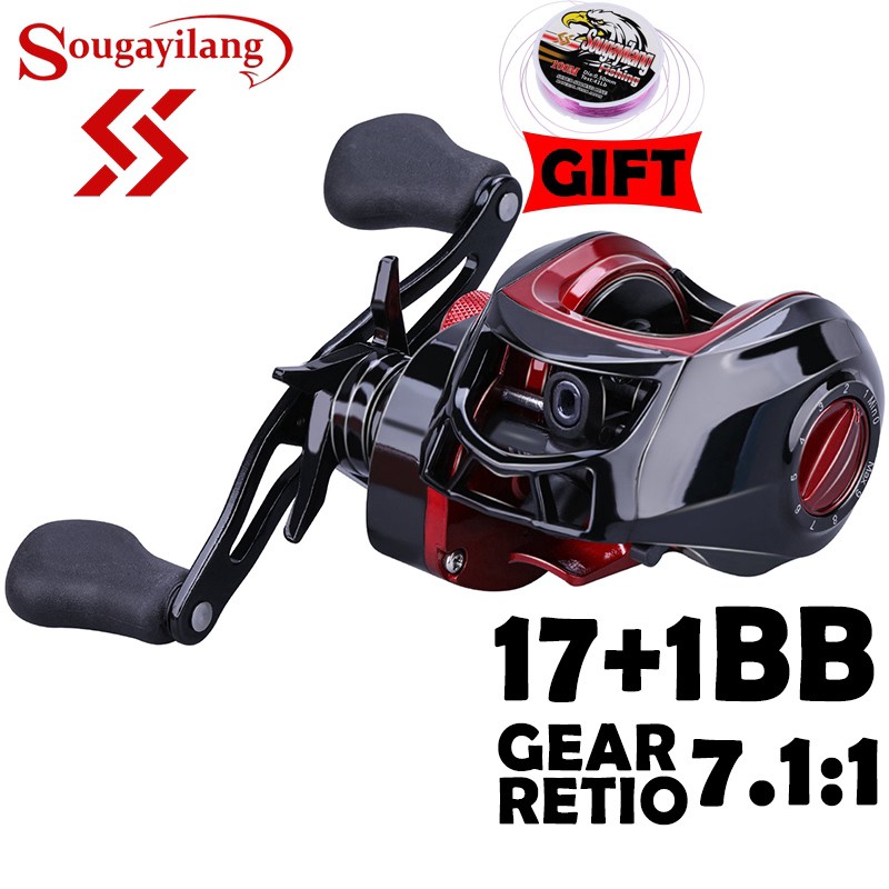 LM58 Sougayilang Baitcasting Alat Pancingan Fishing Reel 17+1BB 7.1:1 Casting Anti-corrosio Reel