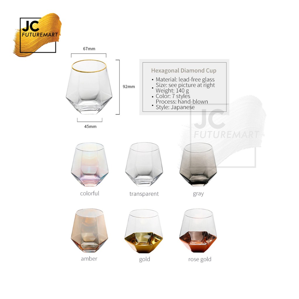 GELAS MINUM KACA CRYSTAL DIAMOND SHAPE | KOPI WINE WHISKEY