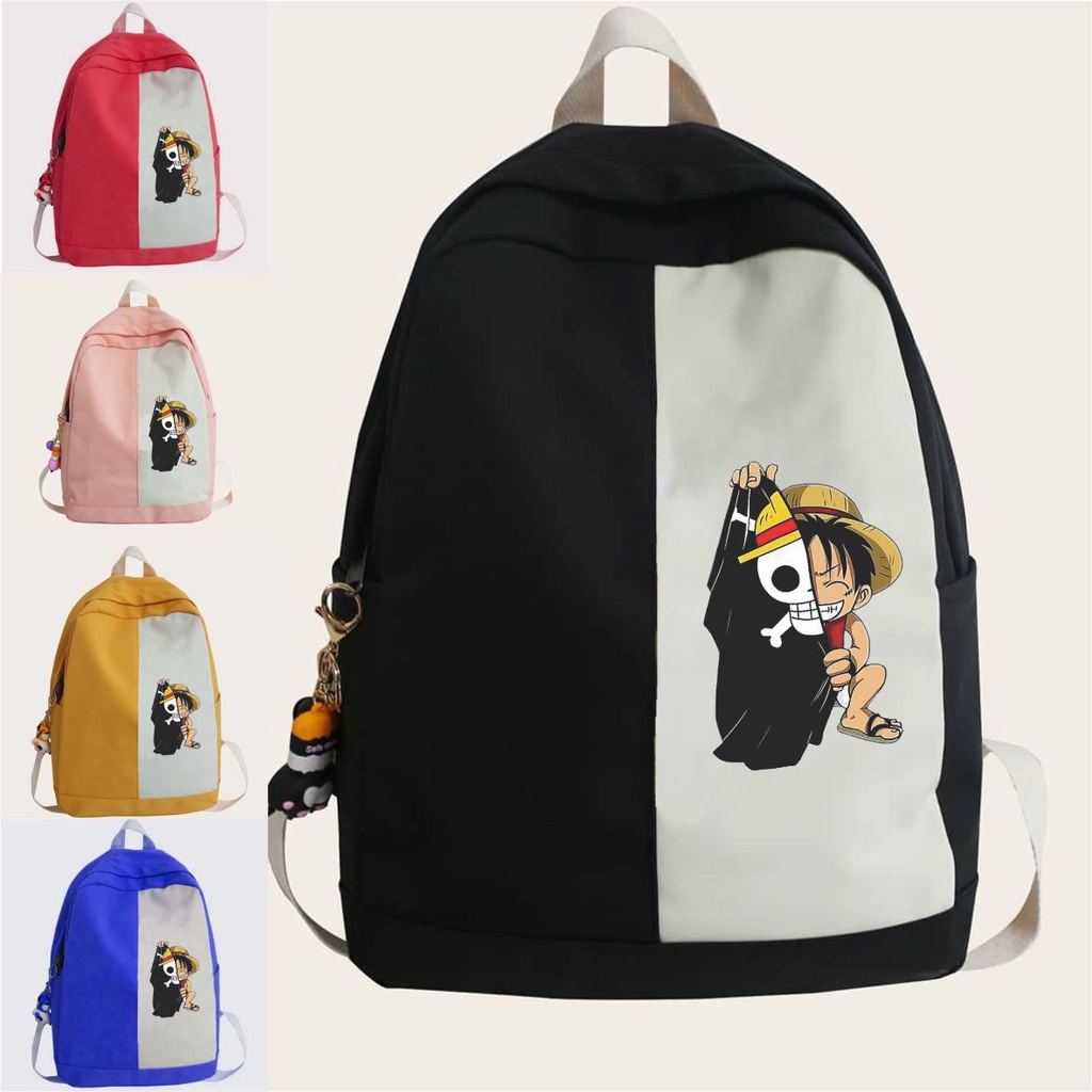 PVJ Tas Anak Sekolah One Piece Luffy Ransel Sekolah Laki Laki dan Perempuan