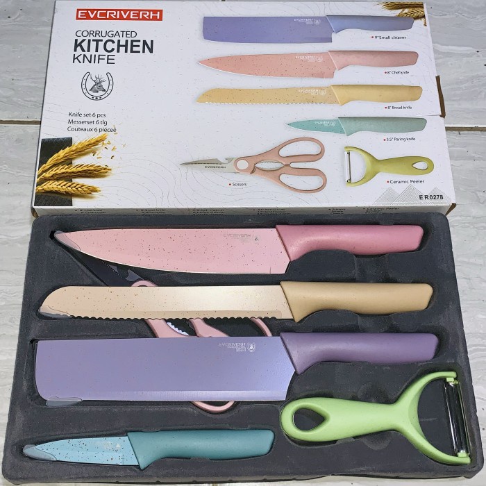Pisau Set Evcrierh Stainless | Ide Kado Wedding | Set Pisau Pastel Luc promo