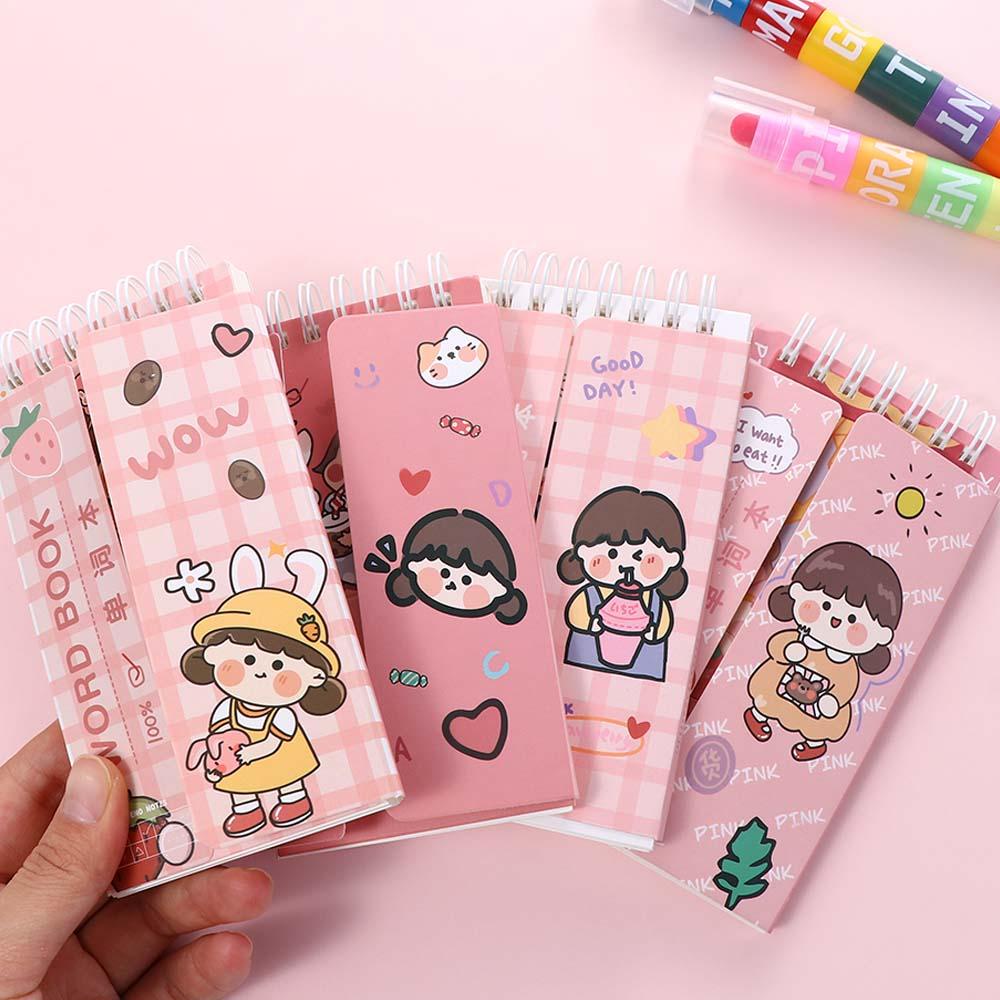 Lanfy Buku Kata Portable Kawaii Memo Pad Mini Tulisan Pads Binder Book Buku Kosa Kata