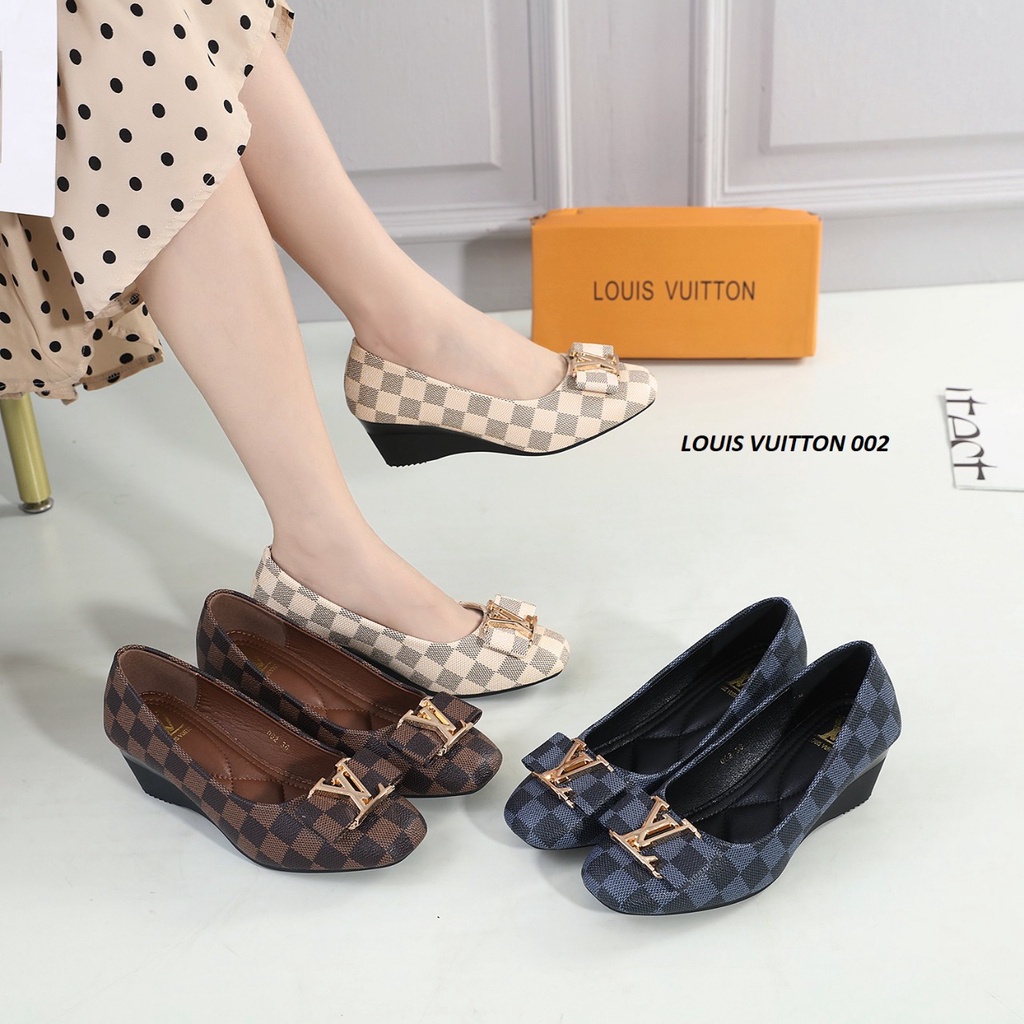 SEPATU WANITA WEDGES KULIT SHOES 002