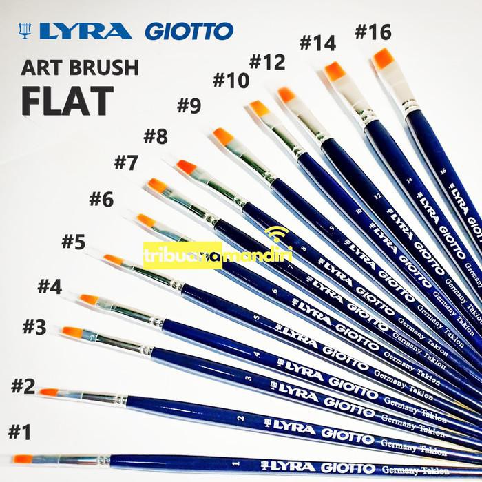 

Lyra Giotto Taklon Art Brush Round/Kuas Lukis FLAT (satuan) - 1