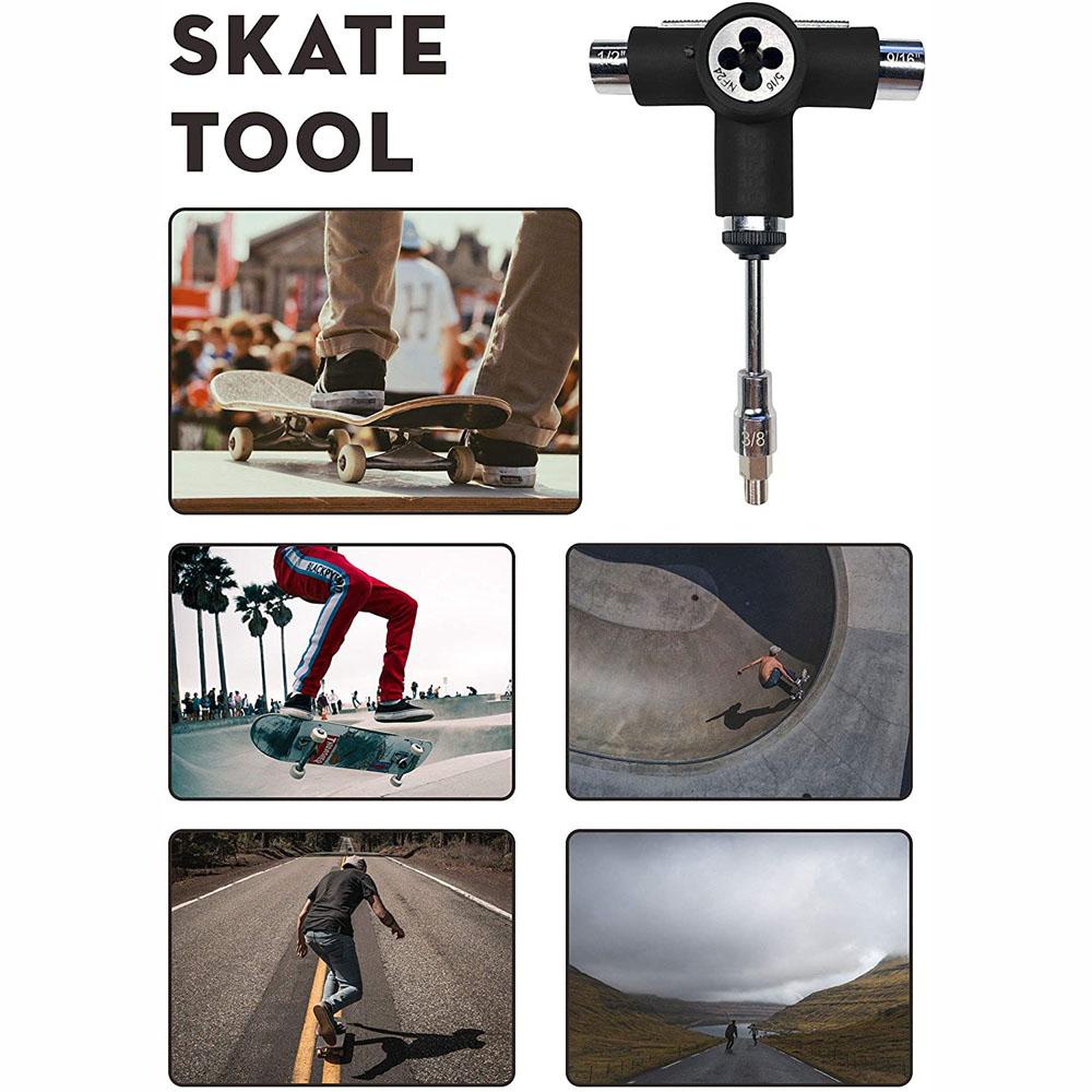 REBUY Skate Tool Home T-shape Heavy Duty Wrench Alat Perbaikan Skateboard Multifungsi