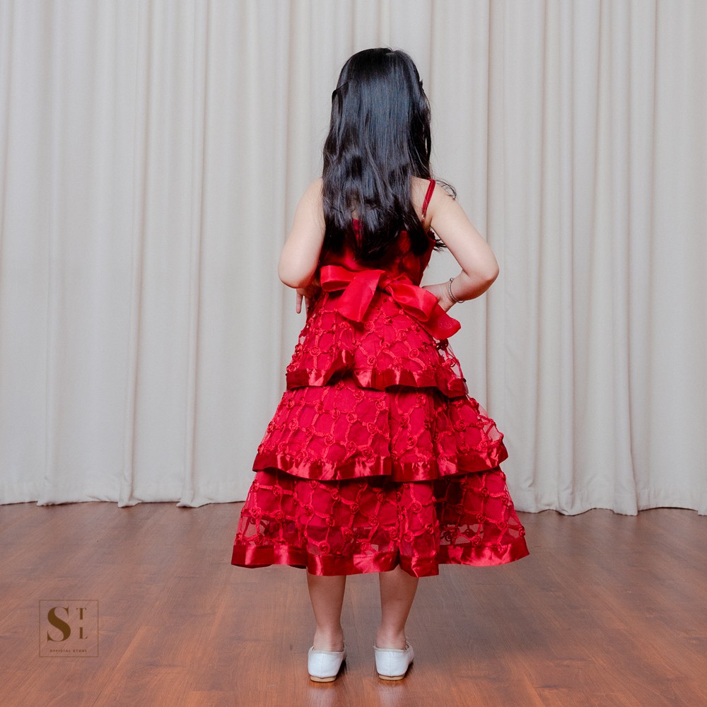 Giselle Baju Anak Perempuan Dress Anak Ruffle Lace Premium STL OFFICIAL (L93)