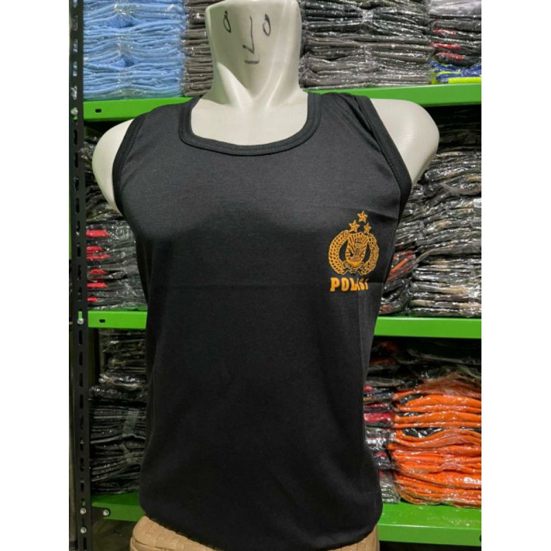 SINGLET POLISI HITAM - KAOS DALAM POLISI - KAOS POLISI MURAH