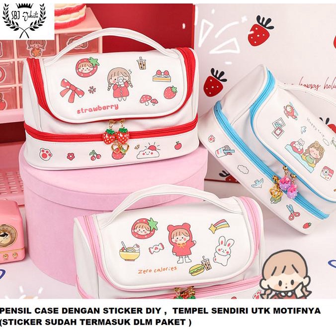 

Tempat Pensil Kotak Pensil STICKER DIY Korea Design Pencil Case