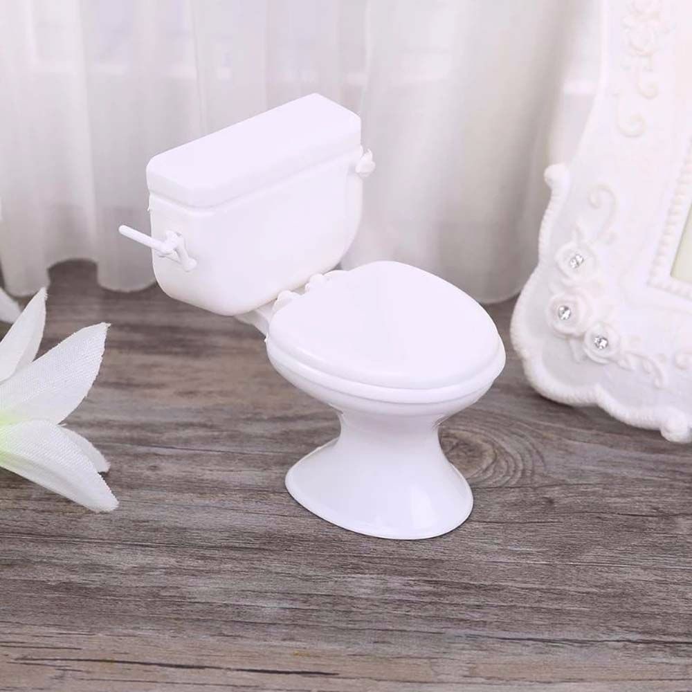 LANFY Cute Furniture Toy Simulation Bathroom Model Toy Vintage Bathroom Modeling Dollhouse Furniture Bathroom Accessories Dolls Accessories Toilet toys Kids House Miniature Pink Toilet White Toilet/Multicolor