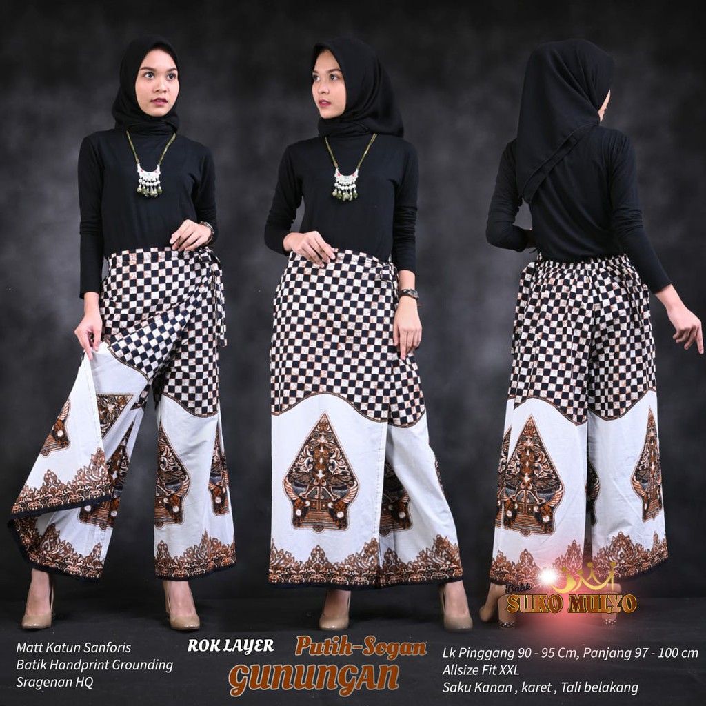 rok layer gunungan putih sogan