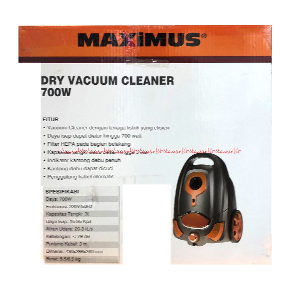 Maximus Dry Vacuum Cleaner 700W Alat Penghisap Debu Mesin Vakum Cleaner