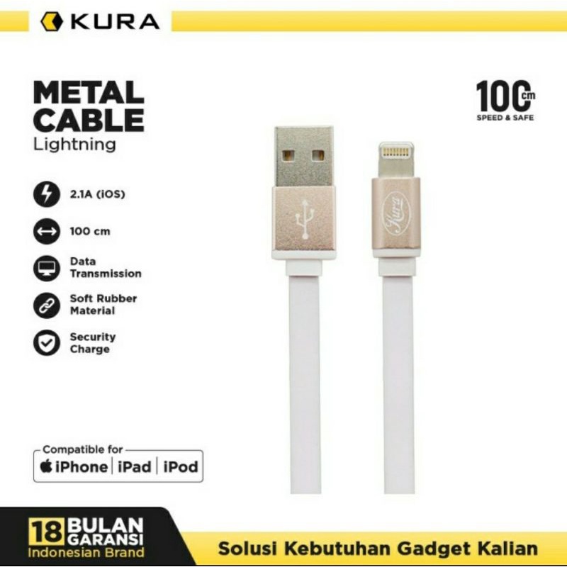 KABEL DATA IPHONE ORIGINAL KURA 1 METER