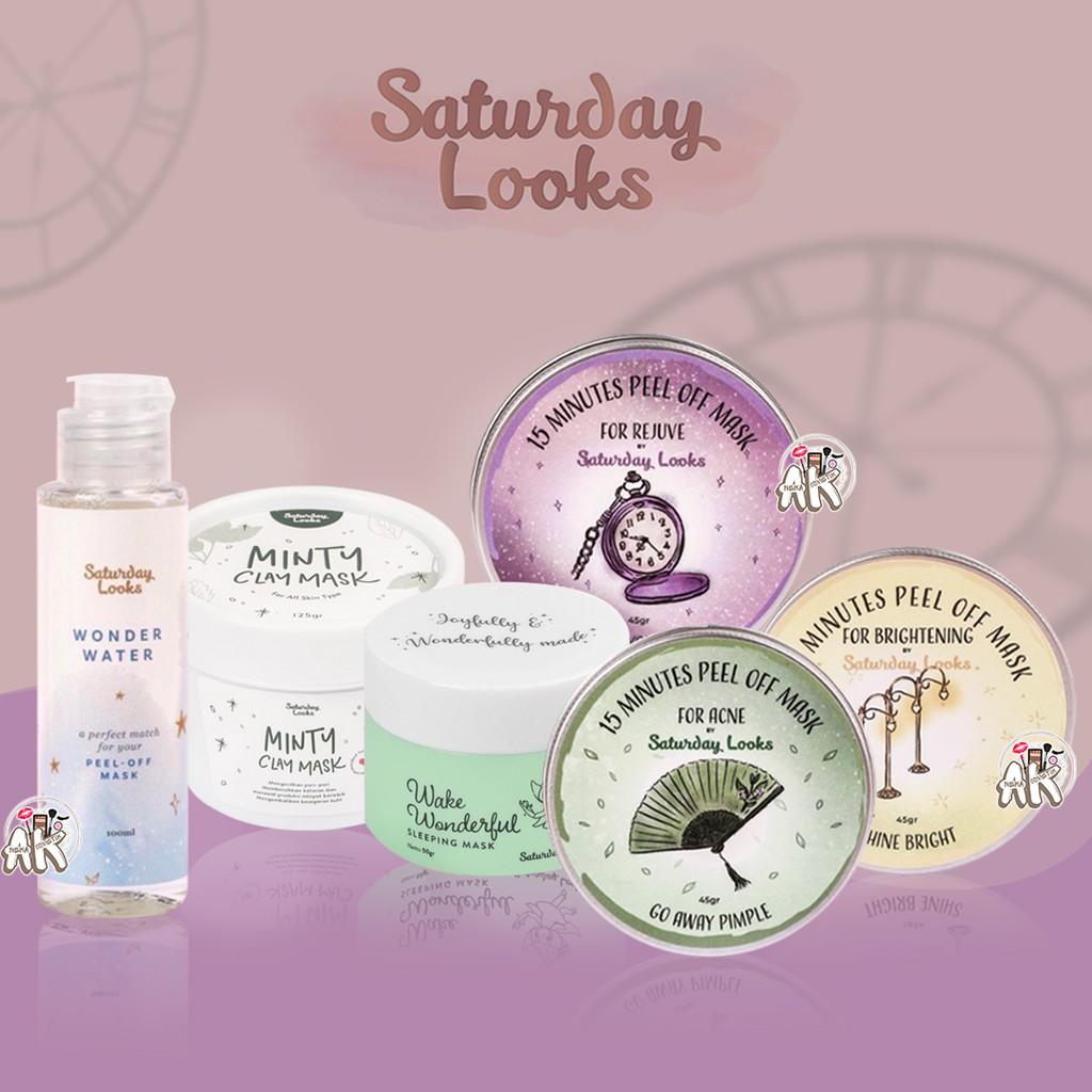 SATURDAY LOOKS SERIES PEEL OF MASK 45gr / SLEEPING MASK 50gr / WATER PEEL OFF MASK 100ml / CLAY MASK