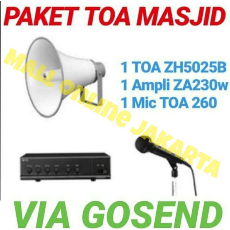 Paket toa masjid zh5025B sound system mushola amplifier za230