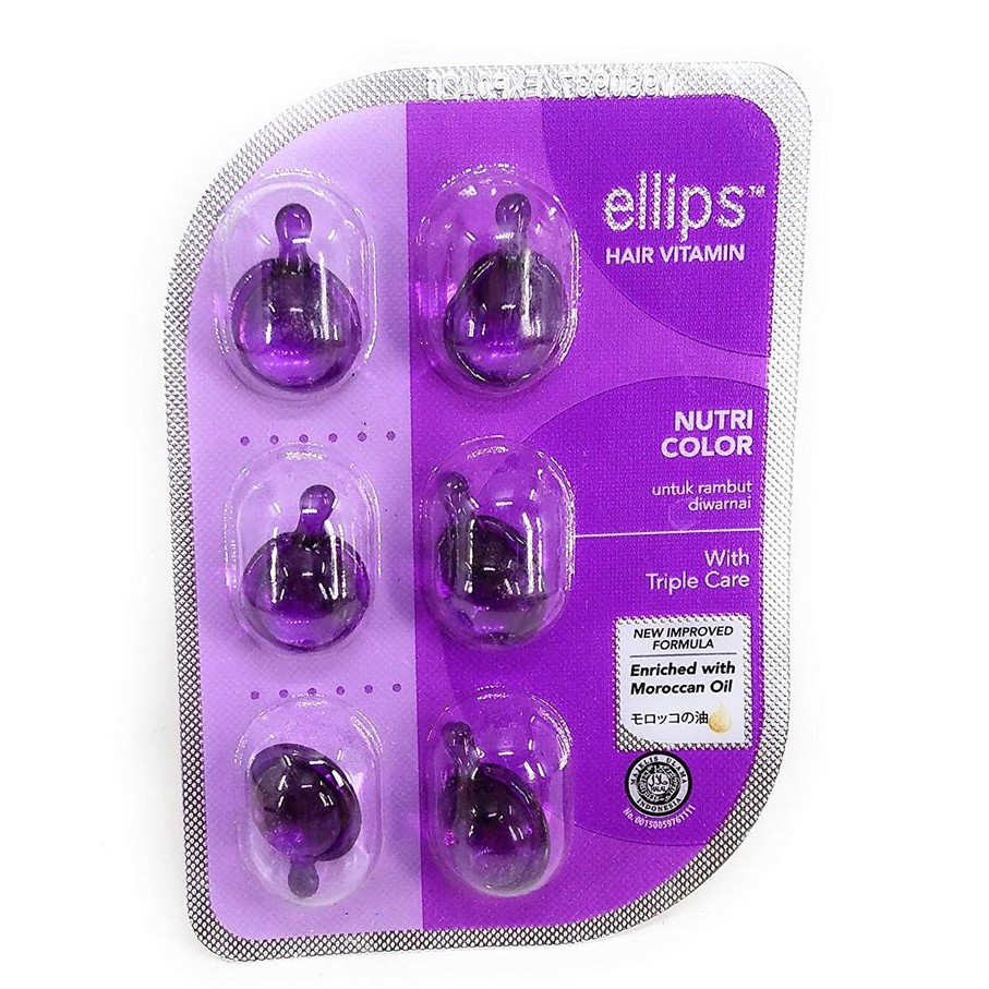 Ellips Hair Vitamin Isi 6 Butir / Ellips Vitamin Rambut Sehat dan Terawat/ Ellips Pelembab Rambut