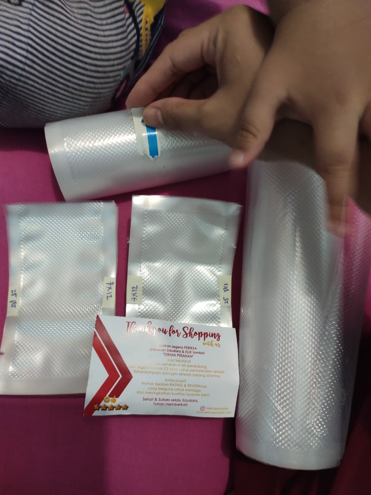 Plastik Vacum Texture Embos  7x12 Cm / Vacuum Bag