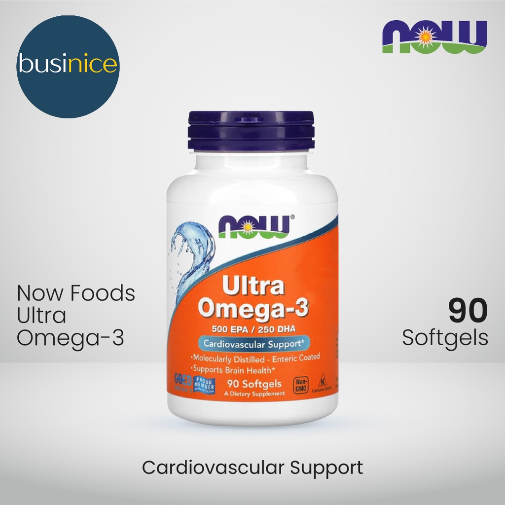 Now Foods Ultra Omega 3 500 EPA 250 DHA Cardiovascular Support 90 Softgels