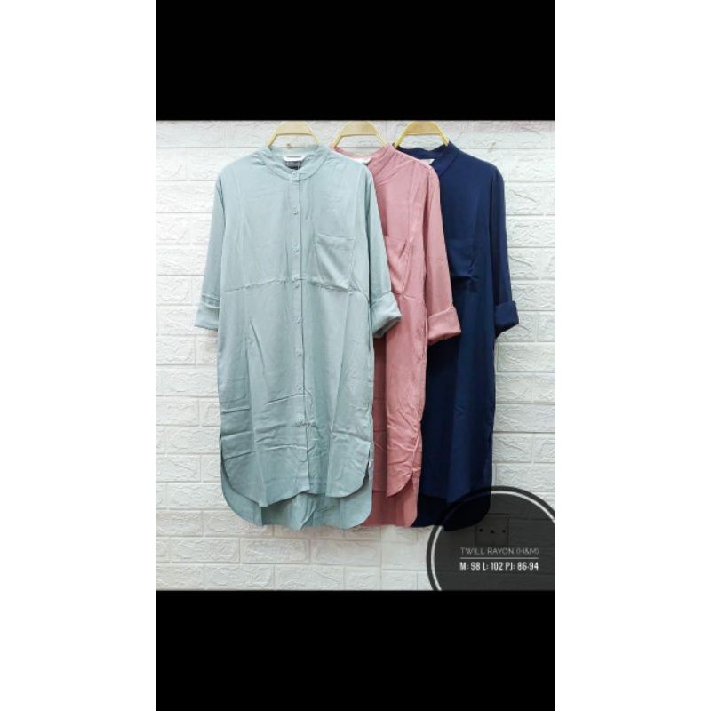 twill rayon H&M / kemeja tunik