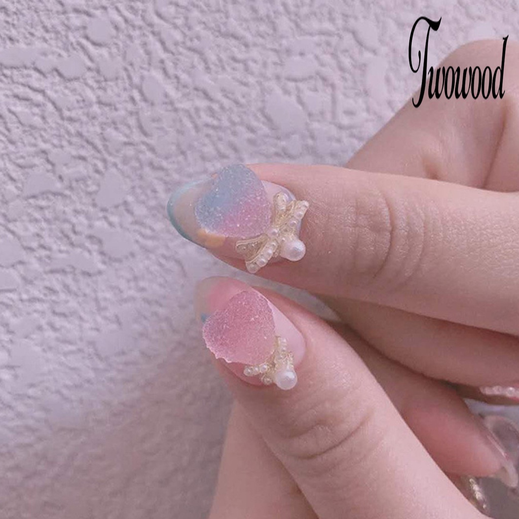 10 Pcs Dekorasi Nail Art Bentuk Hati Bintang Bahan Tanah Liat Untuk Wanita