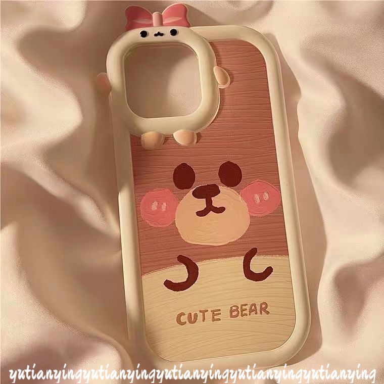 Soft Case Desain Kartun Milk Tea Bear 3D Untuk IPhone 7 8 6 6S 14 Plus XR 11 13 12 14 Pro MAX X XS MAX SE 2020