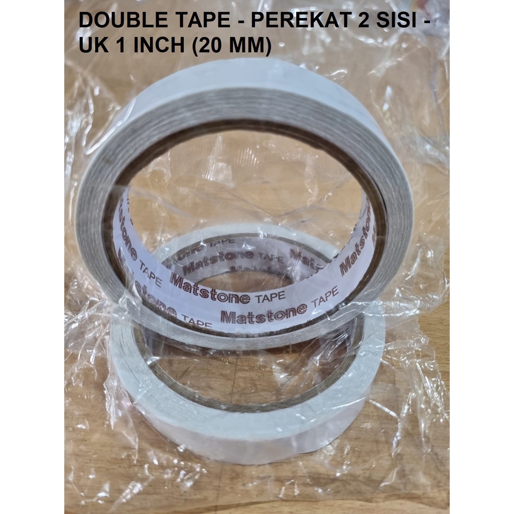 

Double Tape 1 inch - 20 MM Selotip Perekat 2 Sisi / 2 Sided Tape KUAT MURAH