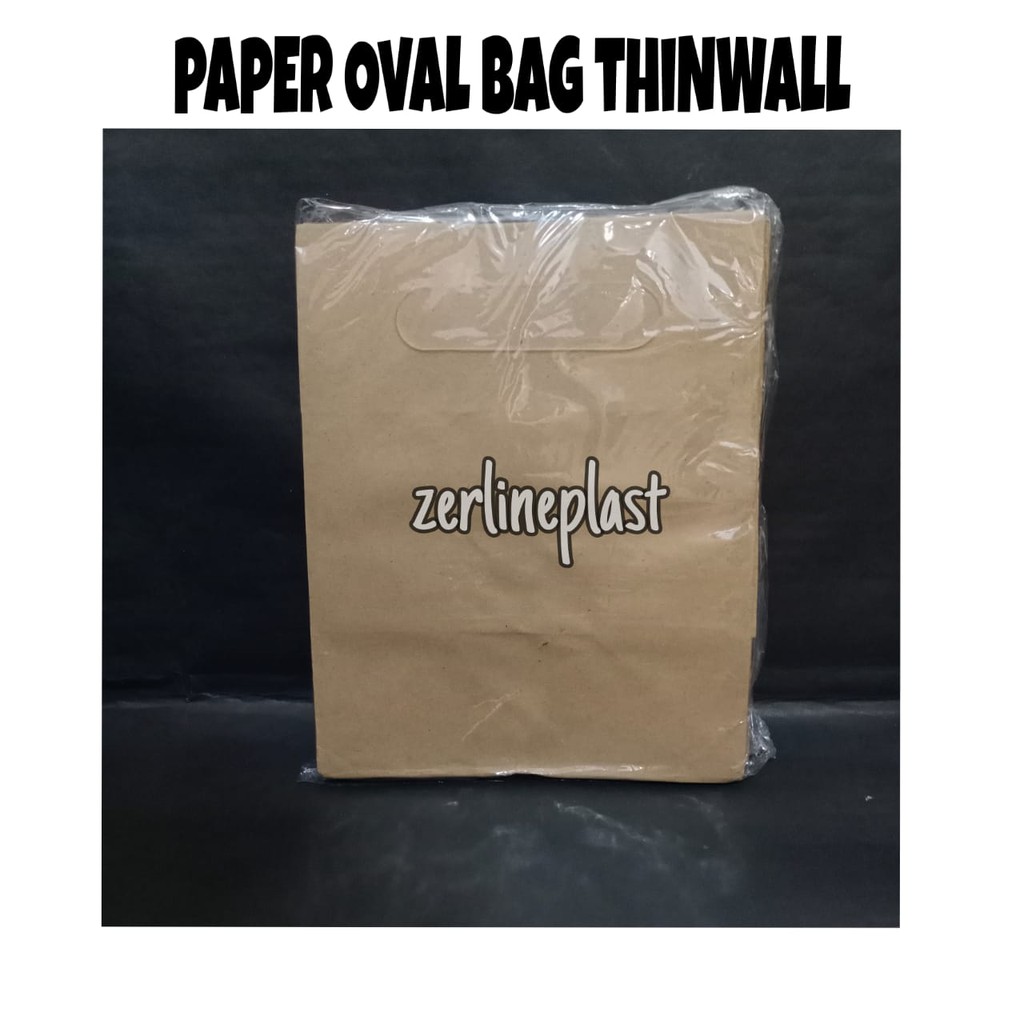 PaperBag OVAL Coklat THINWALL (Tas Kertas OVAL Coklat)