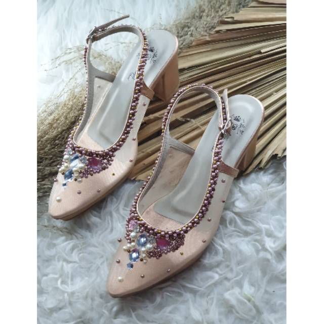 Clarisa rosegold sepatu cantik wanita 7cm