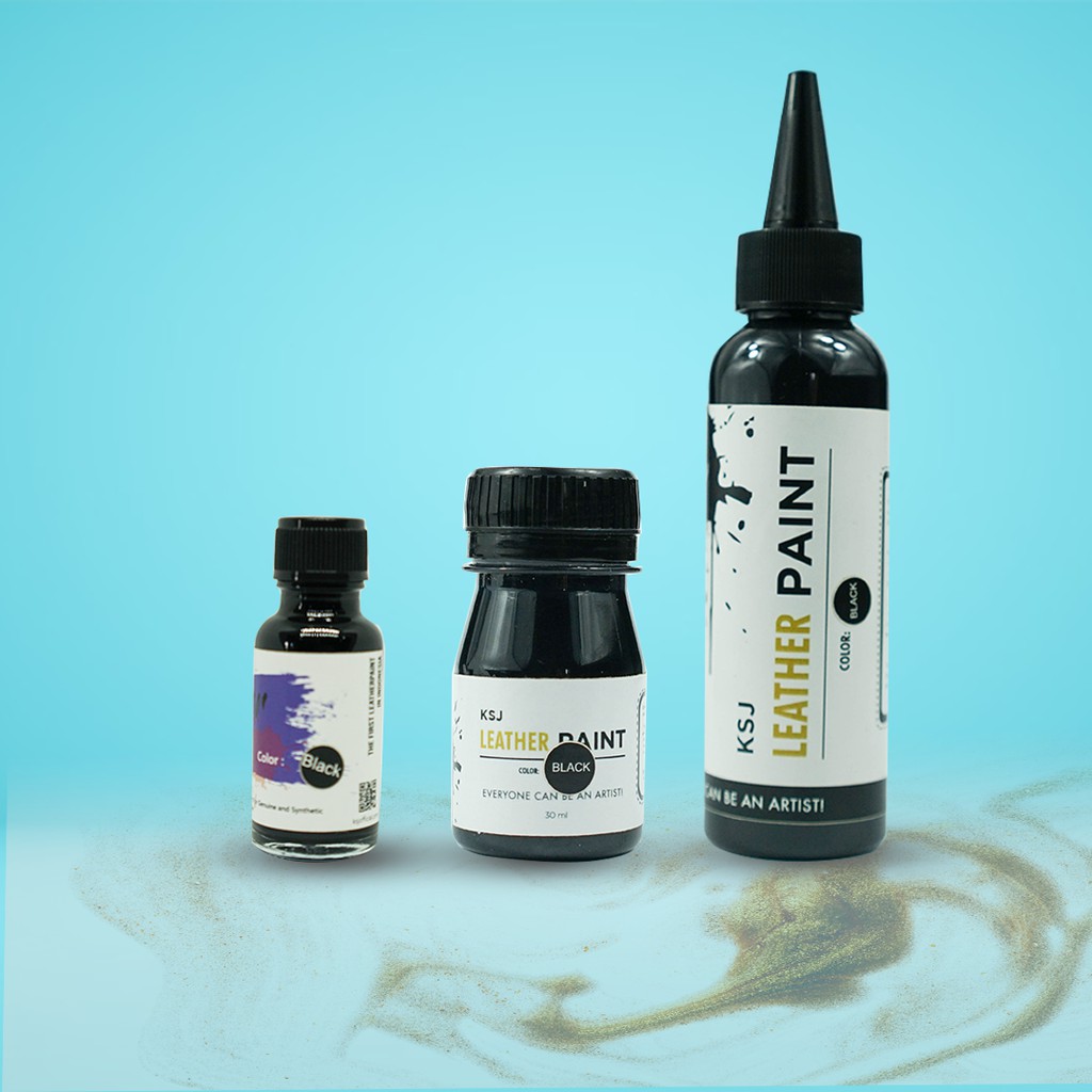 Cat Sepatu / Cat Tas  KSJ Leather Paint / Kulit / Midsole ( Pelengkap Pembersih  Sepatu )-BLACK