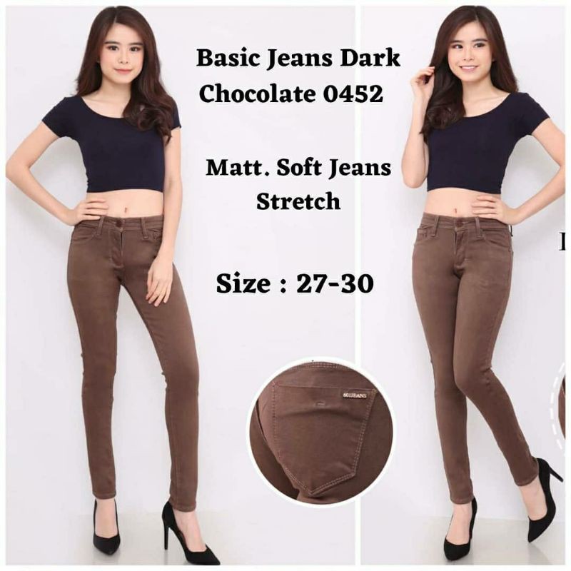 jeans // celana jeans // jeans coklat tua // celana coklat // softjeans coklat