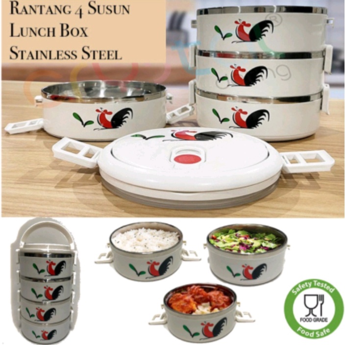 RANTANG AYAM JAGO 4 SUSUN / RANTANG BEKAL EMPAT SUSUN / TEMPAT MAKAN
