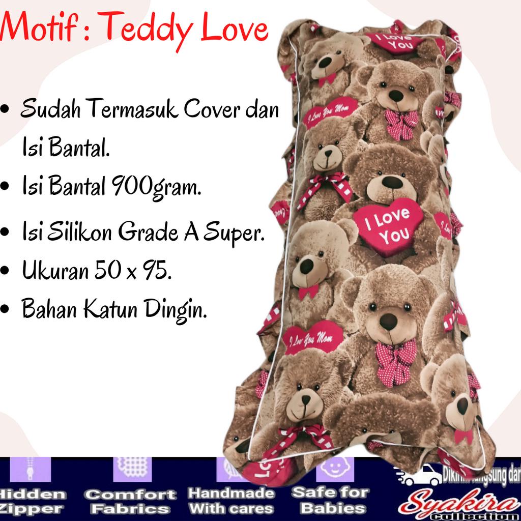 SYAKIRA - Bantal Cinta Jumbo Sarung Cinta Katun Premium 50x100 Rimpel Risleting