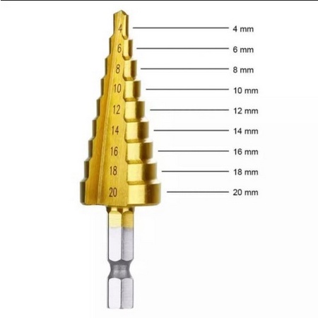 Mata Bor Pagoda 4-20mm JLD HSS 9 Multi Step Drill