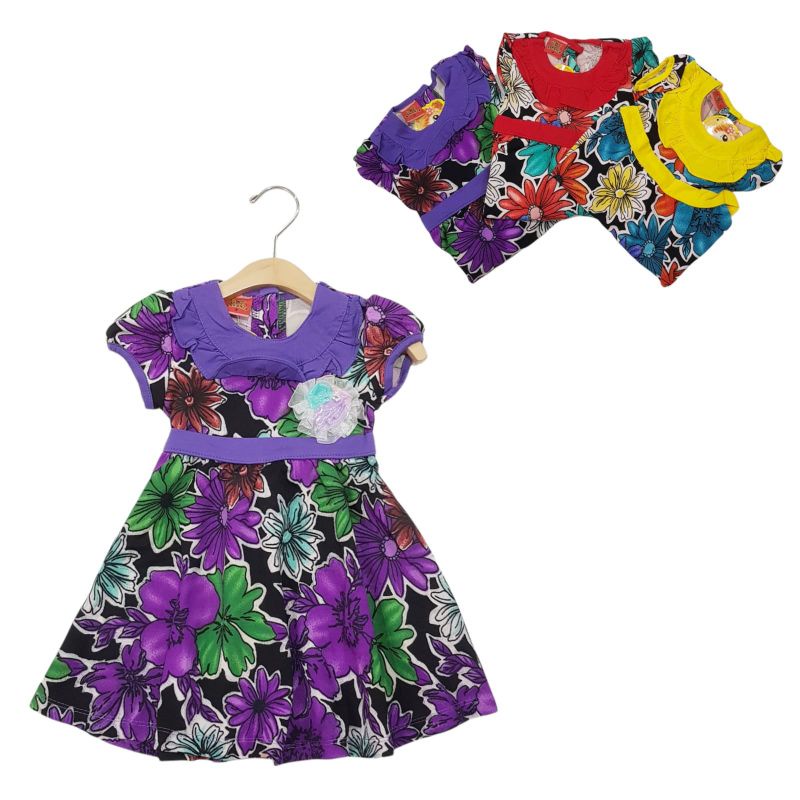 DRESS FASHION ANAK PEREMPUAN 2-4 TAHUN MOTIF BUNGA