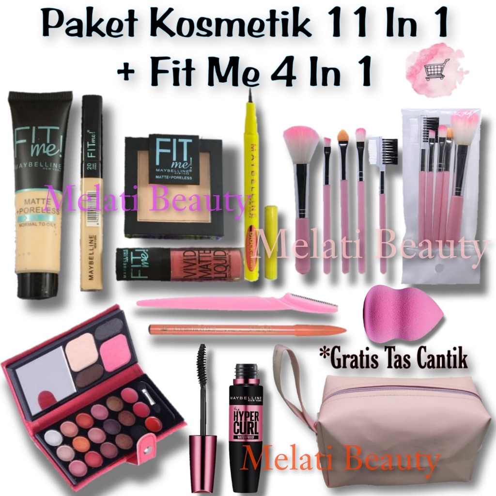 Paket Kosmetik Hemat 11 In 1 Terlaris / Makeup Set Kecantikan / Paket Kosmetik Lengkap / Kecantikan