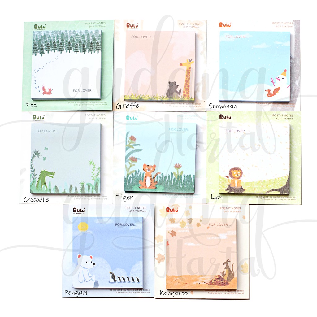 

Sticky Notes Pemandngan dan Hewan Penguin Fox Lucu Memo DIY Scrapbook Note GC 301371