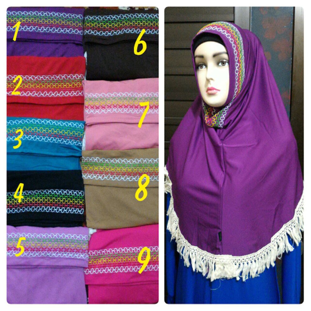 Murah SYRIA RENDA TASSEL JILBAB NON PET KERUDUNG JERSEY HIJAB RUMBAI POLOS Murah