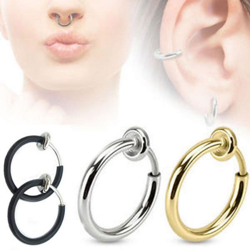 ANTING JEPIT(TANPA BOLONG) TELINGA HIDUNG(SEPTUM) HELIX BIBIR