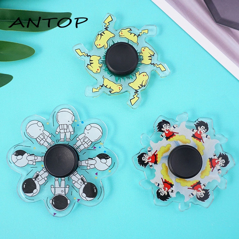 Fidget Spinner Gyro 3D Motif Karakter Kartun Mainan Penghilang Stres ANTOP