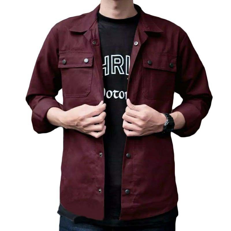 Jaket Semi Parka Trucker jaket canvas pria