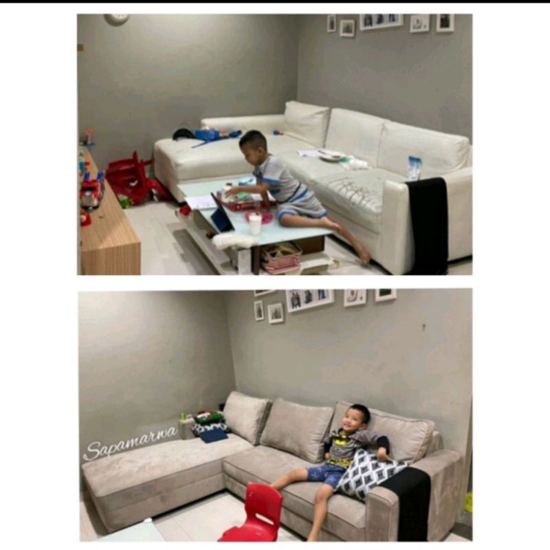 Sofa leter L jumbo sofa mewah aesthetic