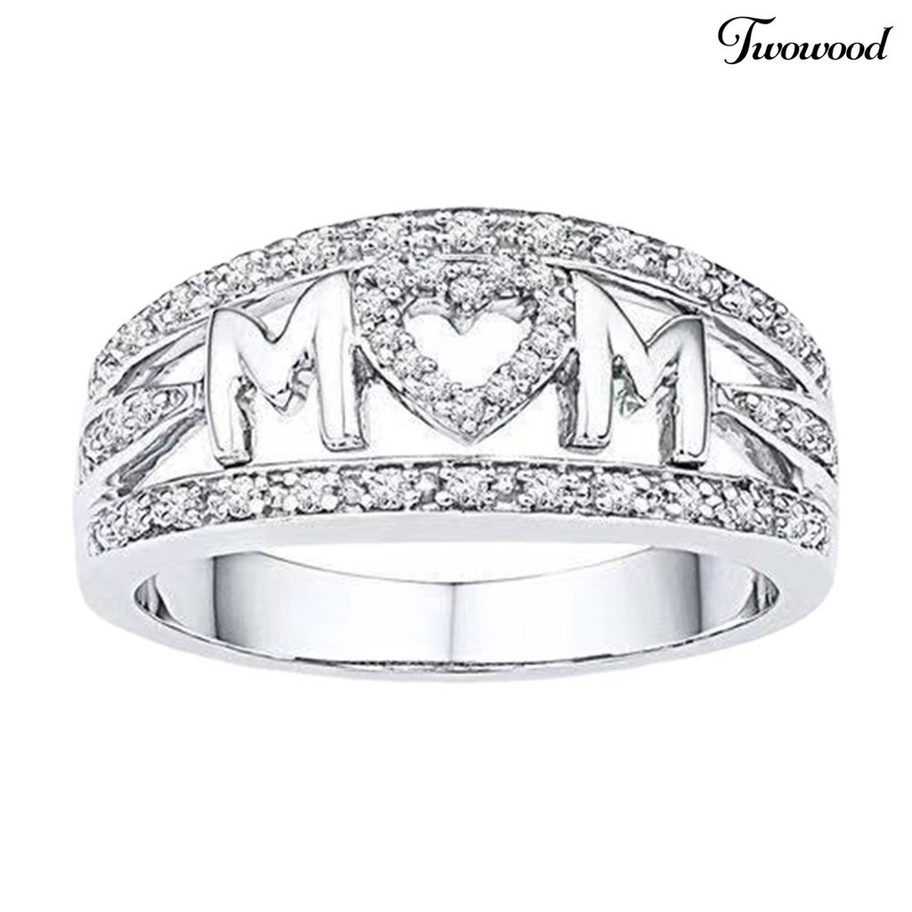 Cincin Berlian Imitasi Bahan Alloy Stainless Untuk Wanita