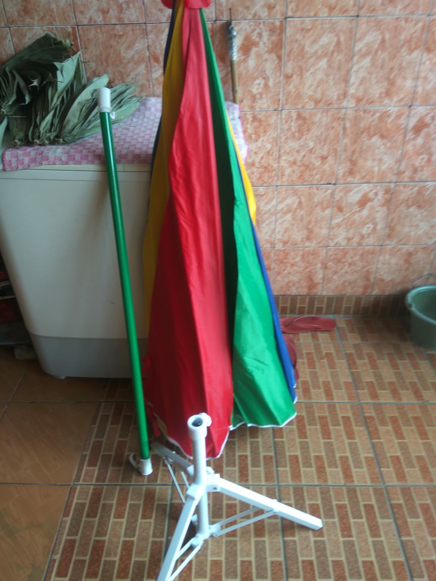 Payung Tenda Pantai 220cm Pelangi Double (2 Lapis/ 2 Layer/  2 Helai) Anti-uv.