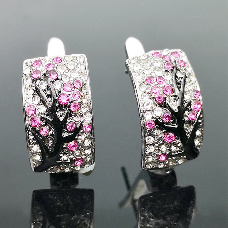 Anting Tusuk Sterling Silver 925 Desain Bunga Enamel Hias Cubic Zircon Handmade Untuk Wanita